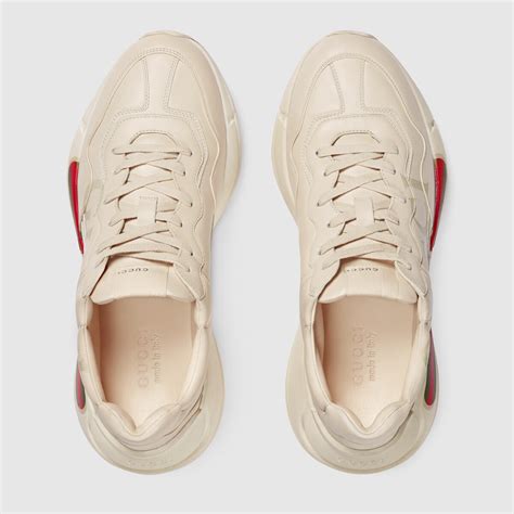 rhyton gucci logo leather sneaker replica|gucci rhyton logo print.